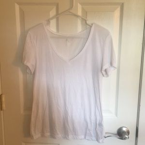 Plain White V Neck